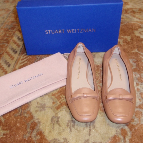 Stuart Weitzman Tully Tan Color Flat Loafer Size 7.5 New In Box